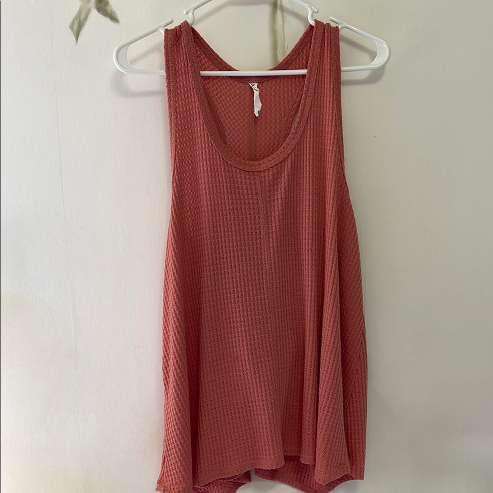 Glyder pink Salmon Color Wave Tank Top Relaxed Fit